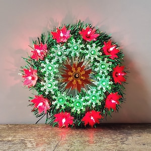 Vintage 21 Light Christmas Wreath Tree Topper