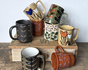 Select 1 From 21.00-25.00 : Vintage Stoneware Otagiri-Style Mugs