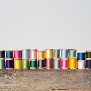 24 Medium-Large Vintage Assorted Thread Wood Spools