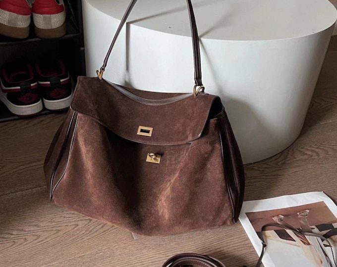 Suede Women's Travel and Maxi XL Shoulder Bag