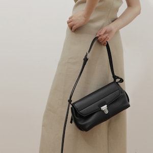 Bolsa de ombro de couro legítimo, bolsa carteiro estilo retrô, bolsa tiracolo feminina elegante