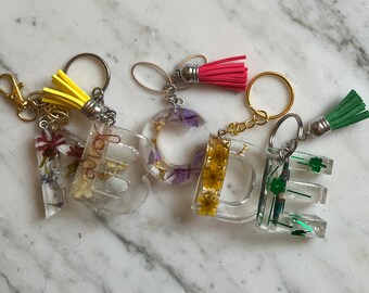 Resin letter keychain