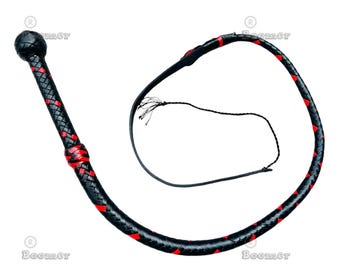 Leather Bullwhip Kangaroo Hide Leather 3 Feet to 12 Feet Long Bullwhip 12 Plaits Heavy Duty Custom Whips Stock Whip Handmade Premium Quality