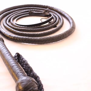 Kangaroo Original Leather Hunter Superior Quality Heavy Duty Bull Whip Professional cracking Indiana Jones style Pure Hand made Brown+Black