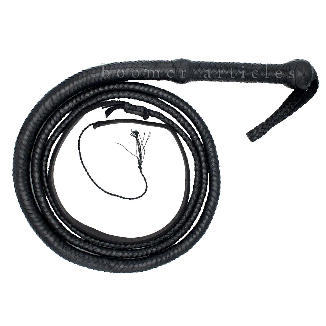 Top Quality Genuine Leather Bull Whip Heavy Duty Professional cracking Indiana Jones style Pure Hand made Pure Black High Quality Bull Whip