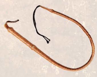Flexible Hunter TOP Quality Grain Leather Pure hand made Professional BULLWHIP Cracking Equestrian - Adult Punish Gift for Girlfriend