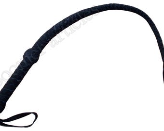 Tongue Tail Bull Whip Genuine Top Grain Suede Leather Pure Hand made Flogger Best for Gift Flexible Hunter Spanking Fetish- Equestrian Stick