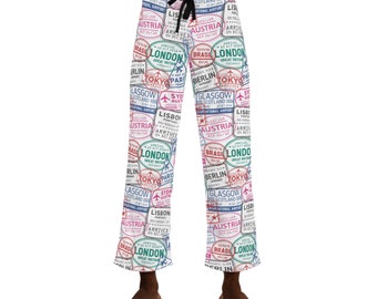 Visa Stamp Men's Pajama Pants (AOP)