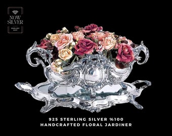 925 Sterling Silver Handcrafted Floral Jardiner