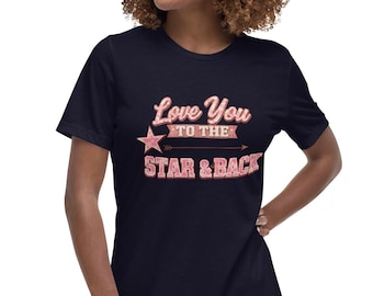 Love You to the Star & Back DC T-Shirt | Pink Camo | Valentine Football Tee