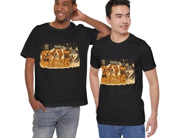 2026 Dogs New Year Tee | Golden Retriever Beagle Husky Party T-Shirt