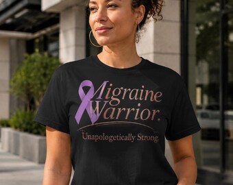 Chronic Migraine Warrior Shirt for Women, Invisible Illness Awareness Tee, Purple Ribbon Support Gift