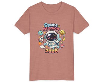Space Mission 2026 Youth T-Shirt | Cute Astronaut Shirt for Kids | Space Lover Tee | STEM Shirt | Rocket Galaxy Tee