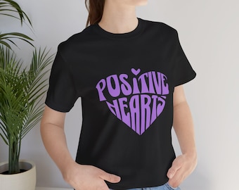 Purple Heart Positive Hearts Tee - Self Love - Valentines Day T-Shirt