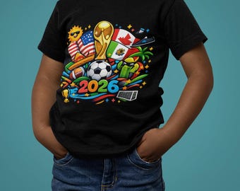 Soccer 2026 Youth T-Shirt |USA Canada Mexico Shirt | Soccer Youth Tee