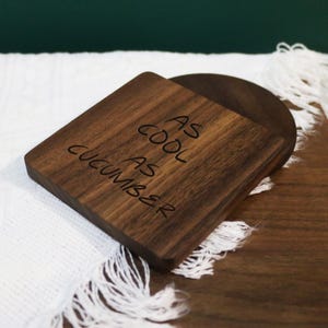 Custom Walnut Coaster, Personalized Coaster, Engraved Wooden Coasters Personalized Couples Anniversary Engagement Gift Family Christmas gift