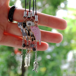 Cat charm keychain/phone charm