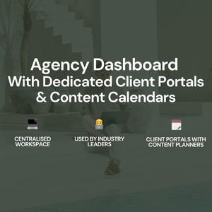 Agency Dashboard + Social Media Management Client Portal With Content Calendar