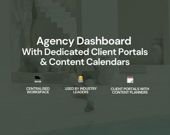 Tableau de bord de l'agence + portail client de gestion des médias sociaux avec calendrier de contenu