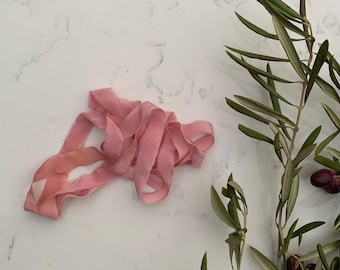 100% Silk Ribbon - Pale Pink  Silk Crepe