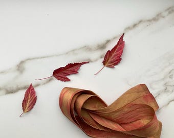 100% Silk Ribbon - Hand Dyed Autumn