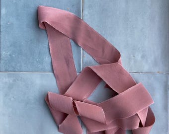 100% Silk Ribbon - Mocha Hand Dyed Crepe De Chine