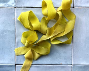 100% Silk Ribbon - Chartreuse Silk Crepe