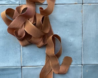 100% Silk Ribbon - Caramel Silk Crepe