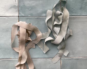 100% Silk Ribbon - Ice Blue Silk Crêpe