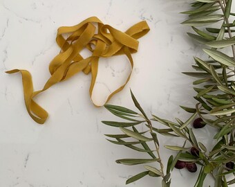 100% Silk Ribbon - Yellow Gold Silk Crepe
