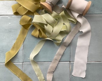 100% Silk Ribbon - Cream Silk Crêpe