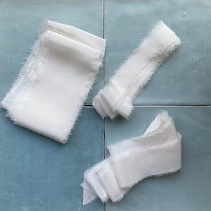 100% Silk Ribbon - Ivory Crepe De Chine