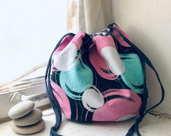 project bag, tote, bag, pouch, knitting, crochet, sewing bag, art bag, kids bag, romantic, bohemian, yarn bag