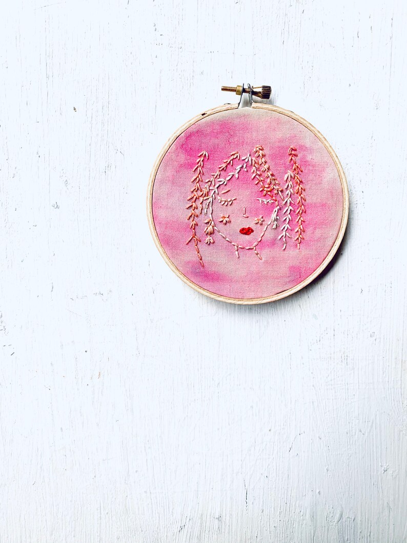 diy home decor dreamy bedroom decor craft pastel floral pdf embroidery pattern botanical flower small art bathroom decor botanic