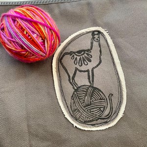 project bag, tote, bag, zipper pouch, knitting, crochet, sewing bag, art bag, kids bag, blockprint, llama, yarn bag