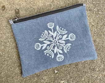 Handmade Floral Blockprint Pouch