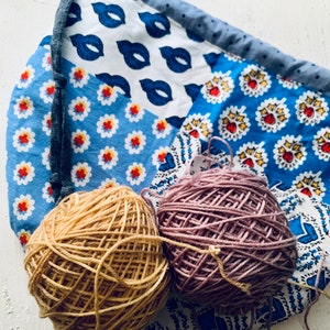 project bag, tote, bag, pouch, knitting, crochet, sewing bag, art bag, kids bag, paisley, artsy, yarn bag image 3