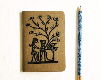 Handprinted Botanic Notebook: Pocket Sketchbook (3.5" x 5")