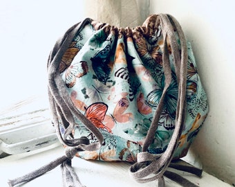 project bag, tote, bag, pouch, knitting, crochet, sewing bag, art bag, kids bag, romantic, bohemian, yarn bag