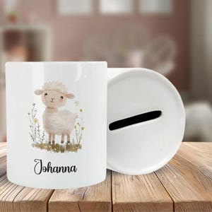 Personalized money box - sheep - farm - animals - saving - piggy bank - gift idea - money gift - nature