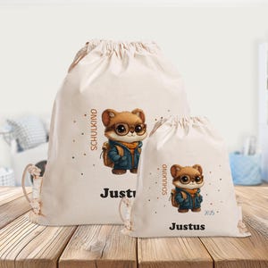 Sac de sport personnalisé - écolier - 2025 - hamster - maternelle - école - avec nom - sac de sport - sac à dos - vêtements de rechange