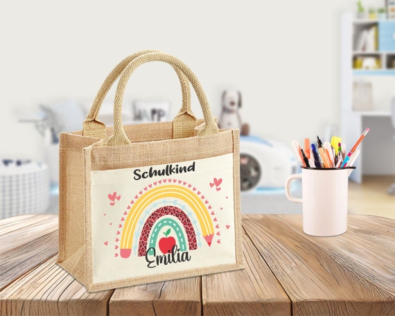 Personalisiert Jutetasche Schulkind 2025 - Nachhaltige Schultüte Alternative