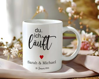 Personalized couple mug | You I Run | red heart | Mr & Mrs mug | personalized | wedding | anniversary | gift | with name