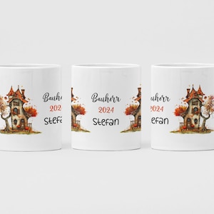 Builder and builder ceramic mug - personalized - house building - gift - with name - partner mugs