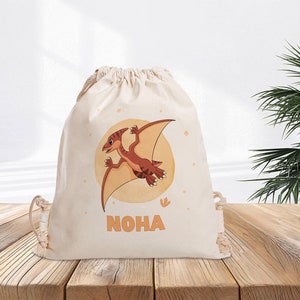 Sac de sport personnalisé - ptérodactyle - jardin d'enfants - école - sac à dos - sac de sport - vêtements de rechange - dinosaure - avec nom