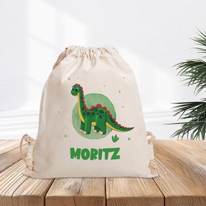 Sac de sport personnalisé - Stégosaure - Jardin d'enfants - École - Sac à dos - Sac de sport - Vêtements de rechange - Dinosaure - avec nom