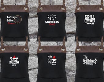 Grillschort - Grillmaster - van imitatieleer - Cadeau - Grillseizoen - Kookschort - Vaderdag - Chef-kok - Grillmeester - Professionele griller