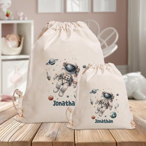 Sac de sport personnalisé - astronaute - planètes - espace - jardin d'enfants - école - avec nom - sac de sport - vêtements de rechange - sac de courses