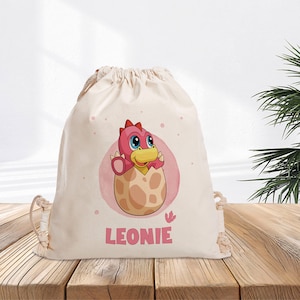Sac de sport personnalisé - Bébé Dino - Maternelle - École - Sac à dos - Sac de sport - Vêtements de rechange Dinosaure - Âge de pierre - Temps préhistoriques