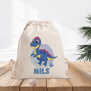 Sac de sport personnalisé - Allosaurus - jardin d'enfants - école - sac de sport - vêtements de rechange - cadeau - avec nom